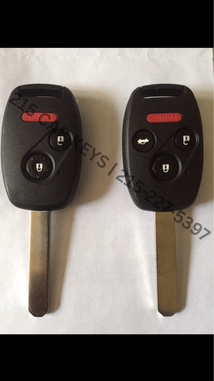 Front view of a fully assembled break-resistant Honda remote key replacement by 215 Car Keys